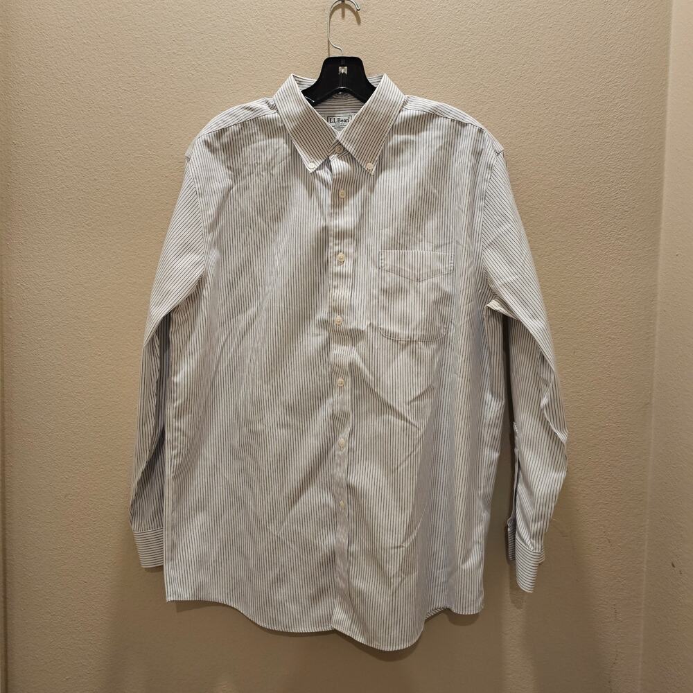 NWOT LL Bean Wrinkle Resistant Slightly Fitted L/S B/D Shirt Size 16.5 33